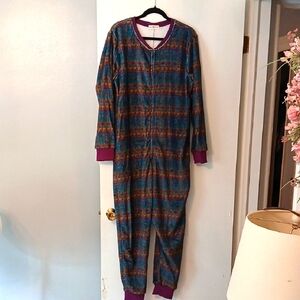 Natural Life Cozy Purple Multi Color Onesie Size L/xl